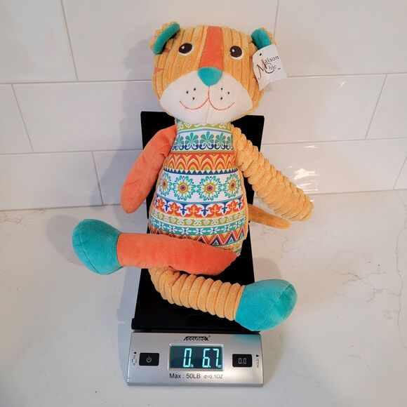 Maison Chic Plush Tiger Soft Corduroy Long Legged Lovey Stuffed Animal Toy 20" - Picture 10 of 10